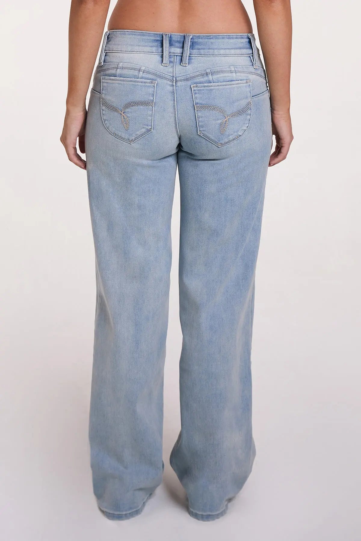 Women's Luxe Low Rise WannaBettaButt Wide Leg Jeans YMI JEANS